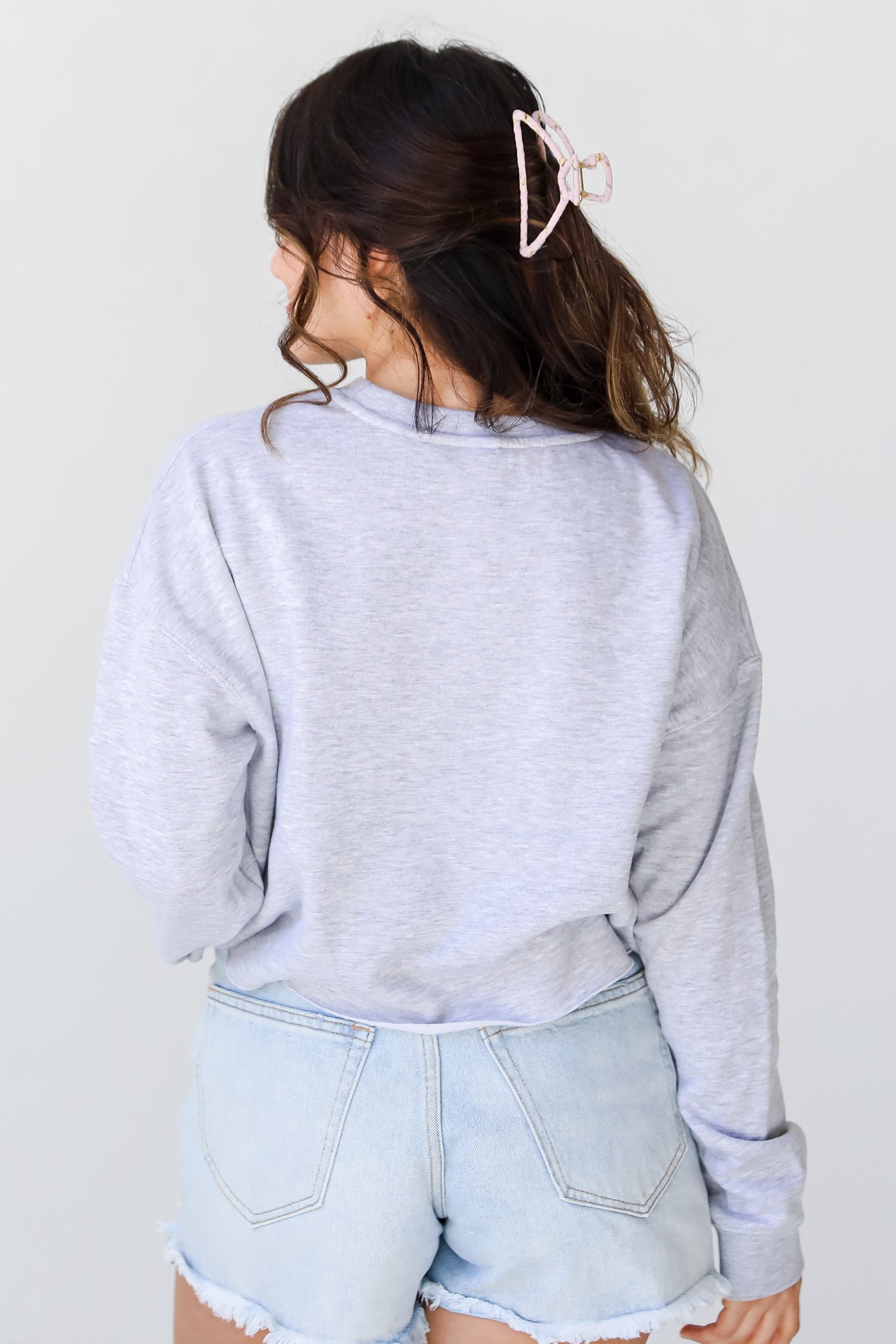 Heather Grey Charleston Cropped Sweatshirt