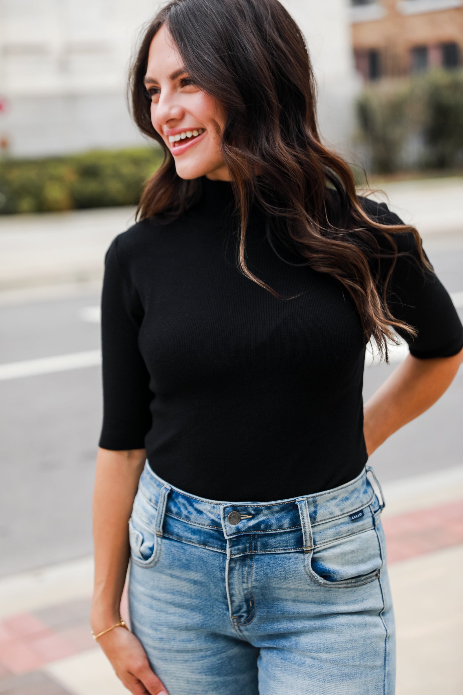 In This Moment Mock Neck Knit Top